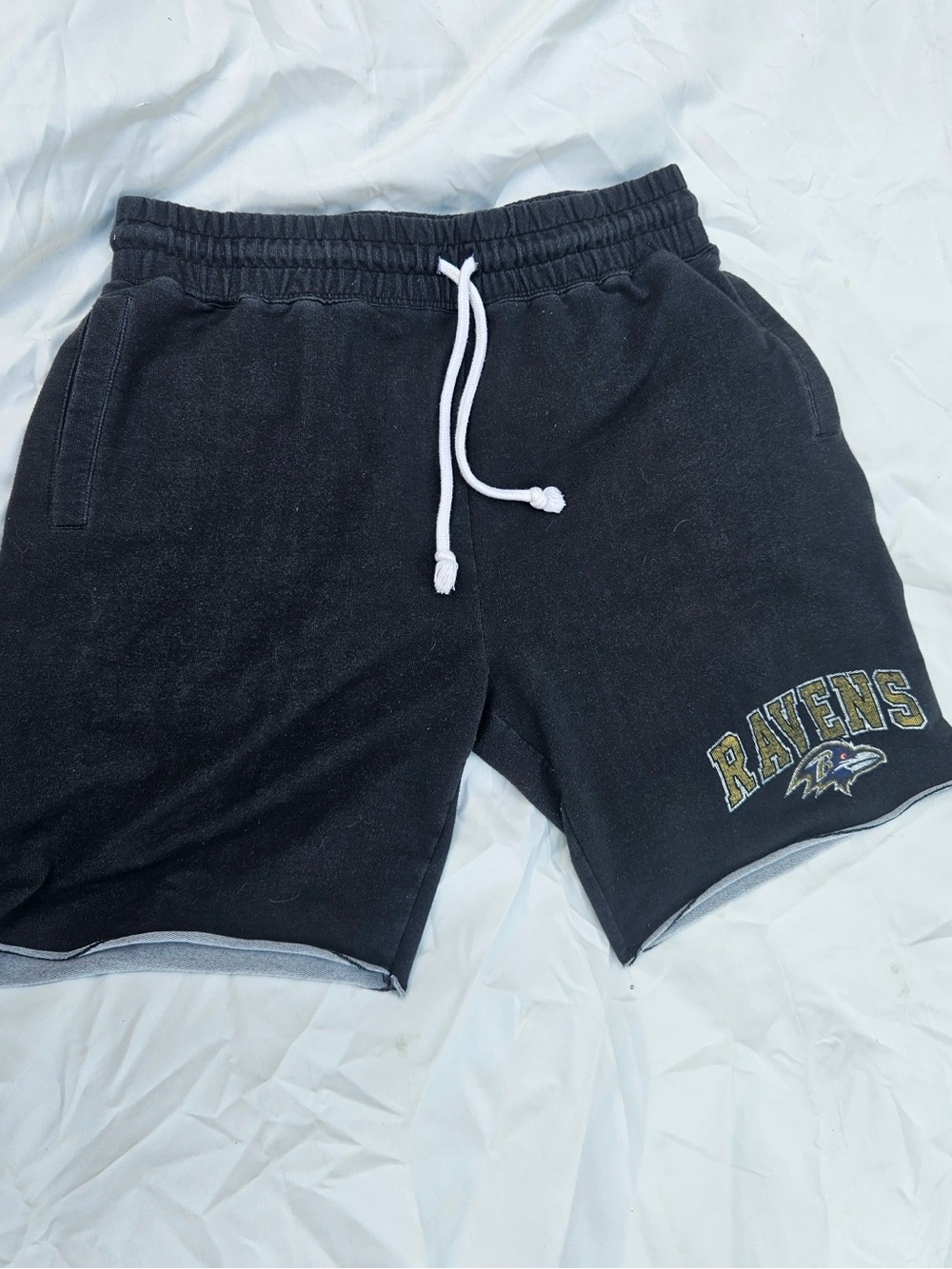 NFL Ravens Athletic Shorts with White Drawstring